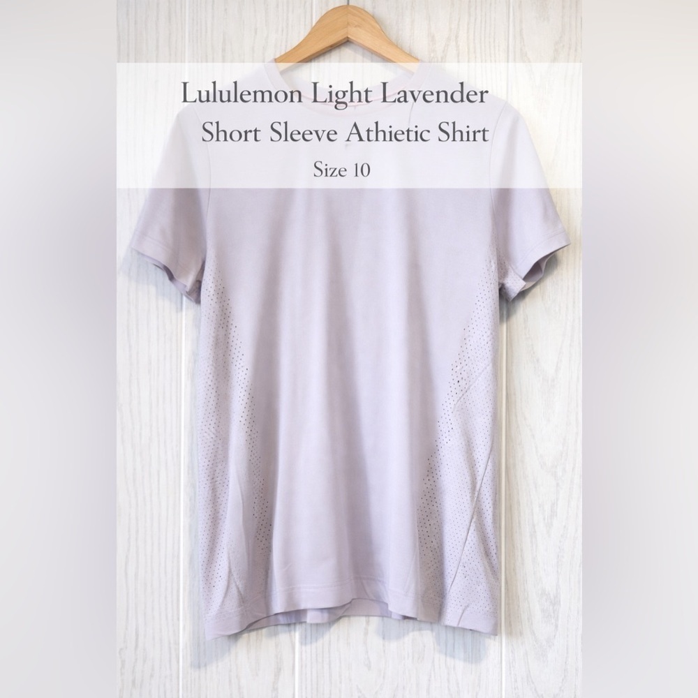 Lululemon Size 10 Light Lavender Perforated Athletic Tee